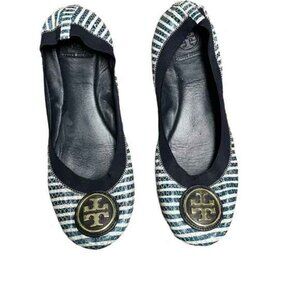 GENUINE TORY BURCH CAROLINE 2 STRIPED FLATS SIZE 9M